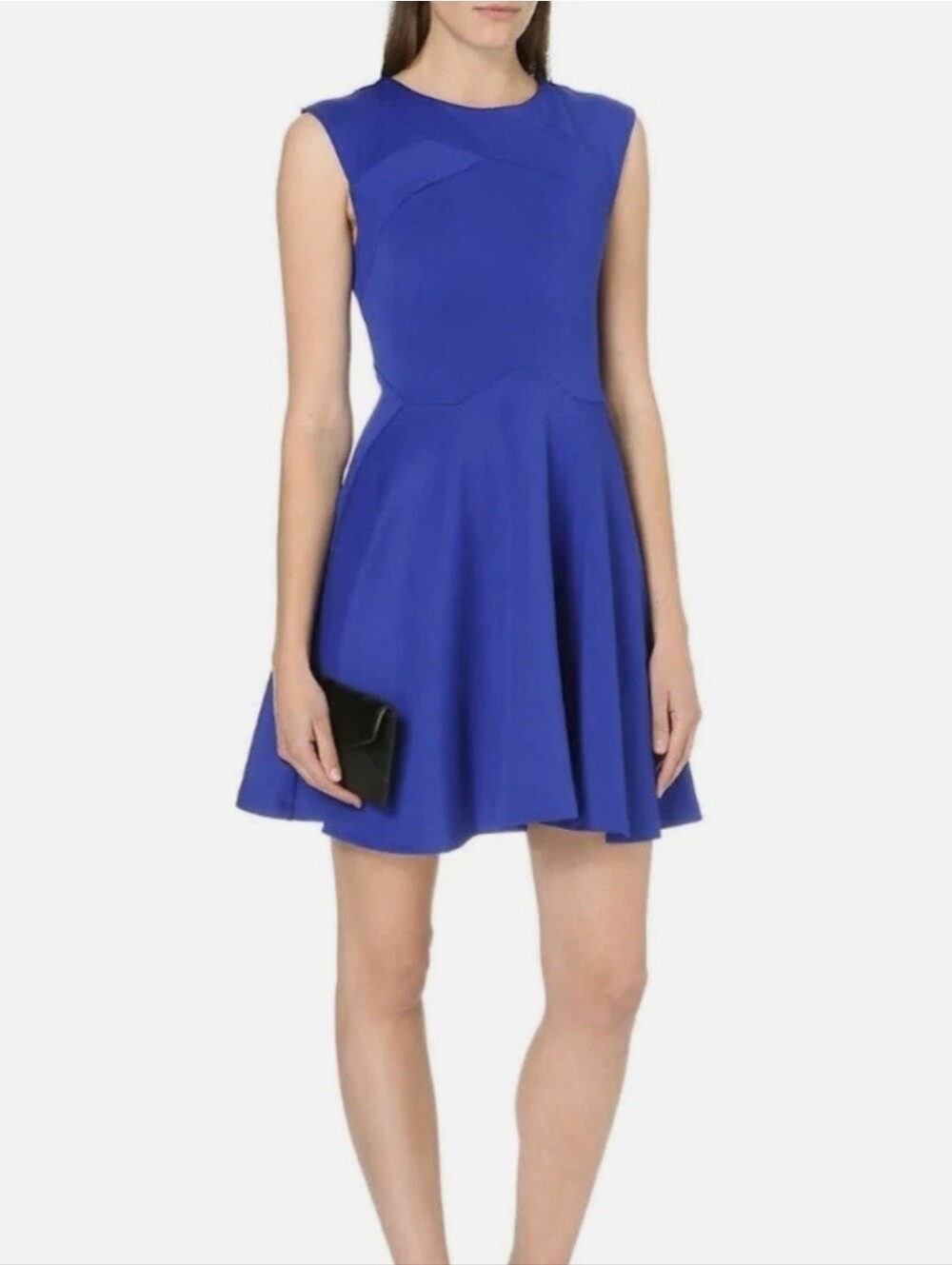 Ted Baker Sleeveless Royal Blue Fit-and-Flare Dress Size 3